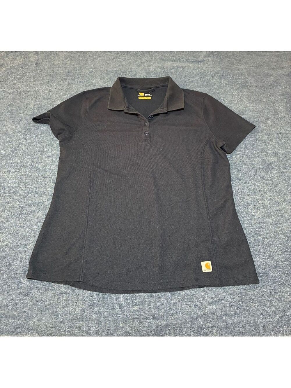 Women's Medium Carhartt polo princess seamed polo shirt deep navy workwear